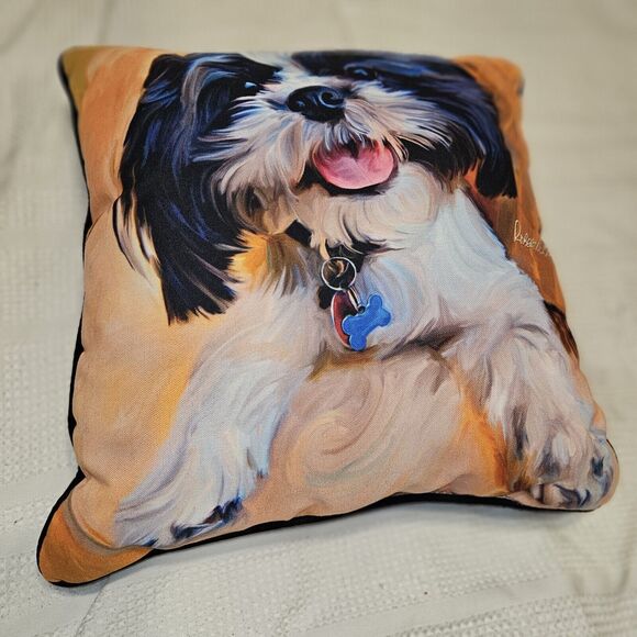 Robert McClintock Shih Tzu Baby Throw Pillow Dog Lover Gift 18" Vibrant Color - Picture 5 of 10